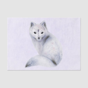 Cute Nordic Fox with Floral Markings Tissue Paper