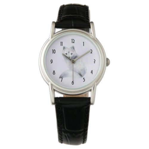 Cute Nordic Fox with Floral Markings Watch