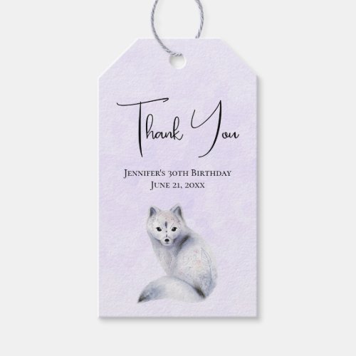Cute Nordic Fox with Floral Marks Thank You Event Gift Tags