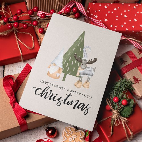 Cute nordic gnome Christmas Holiday Card