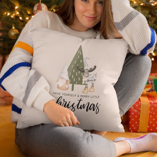 Cute nordic gnome Christmas Throw Pillow (Creator Uploaded)