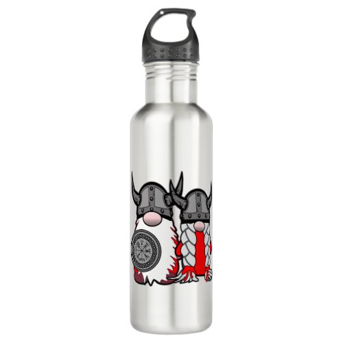 Cute Nordic Gnomes Viking Tomte Couple Scandinavia Stainless Steel Water Bottle