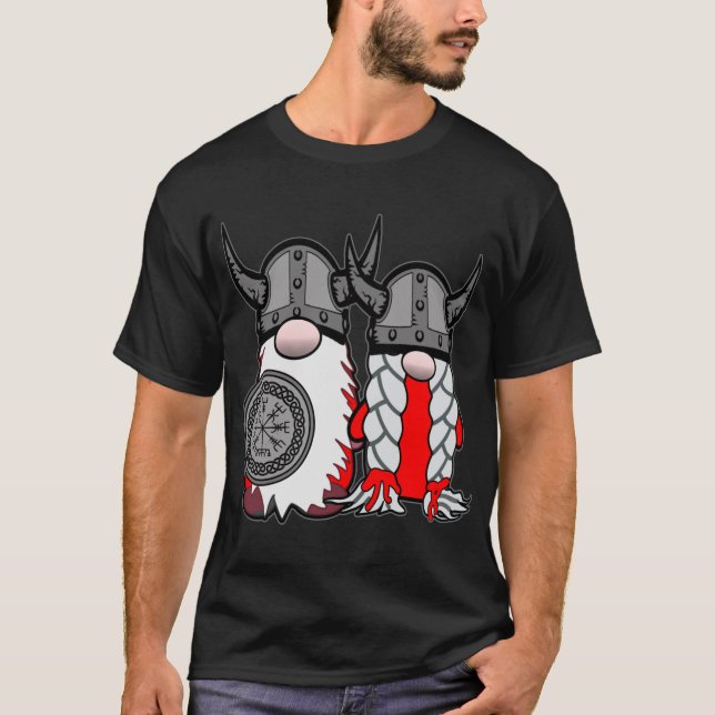 Cute Nordic Gnomes Viking Tomte Couple Scandinavia T-Shirt (Front)