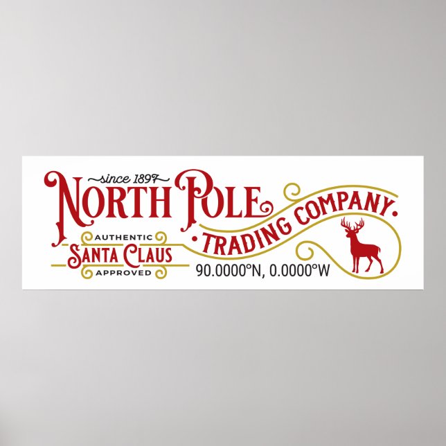 Cute North Pole Business sign poster (Front)