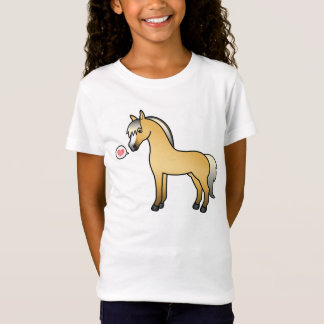 Cute Norwegian Fjord Horse Illustration &amp; Heart T-Shirt