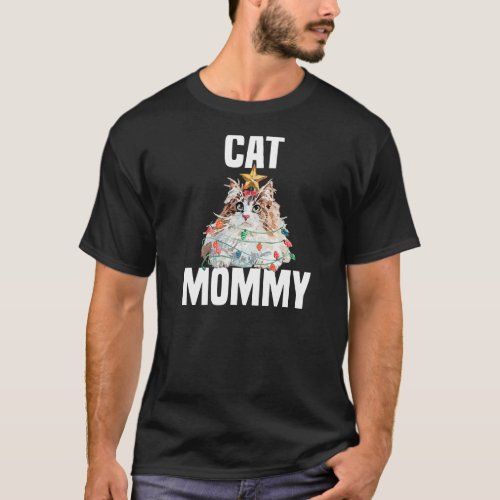 Cute Norwegian Forest Cat with Fairy Lights Crazy  T_Shirt