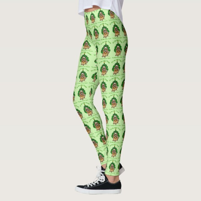 Cute Norwich Terrier Christmas  Leggings (Left)