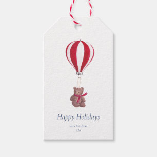 Cute Nostalgic Christmas Teddy Bear Gift Tags