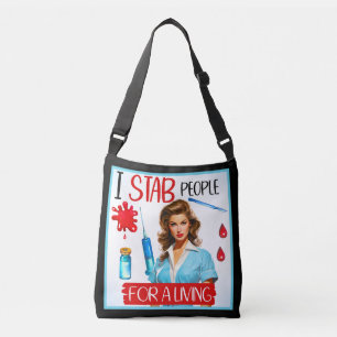 Cute Nostalgic Nurse Pinup_  For a Living Crossbody Bag