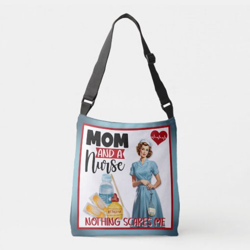 Cute Nostalgic Nurse Pinup_  Mom and Nurse Crossbody Bag