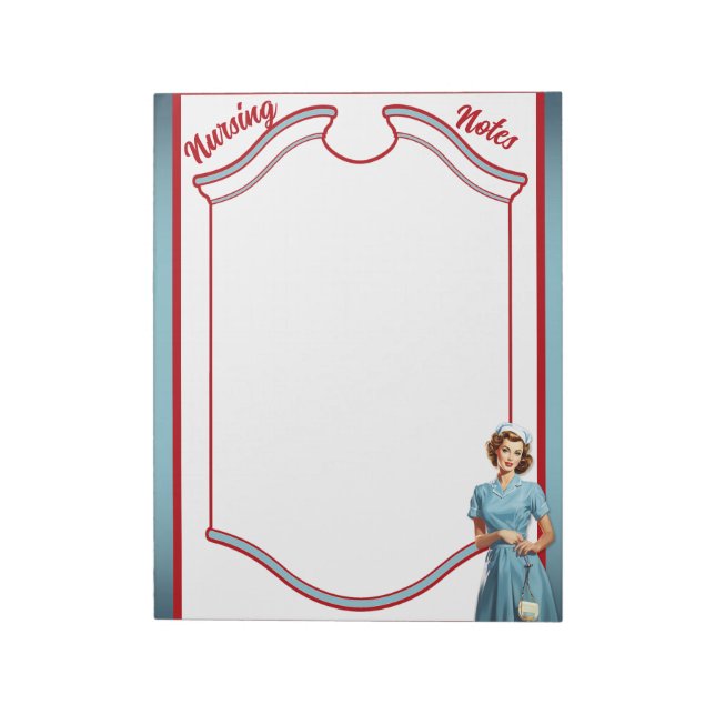 Cute Nostalgic Nurse Pinup_  Mom and Nurse Notepad (Rotated)