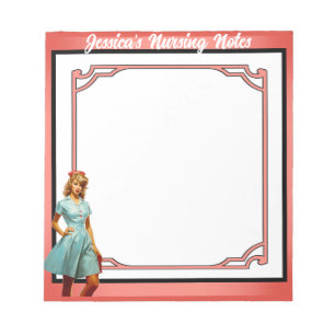 Cute Nostalgic Nurse Pinup_ Nurses Do It Better Notepad