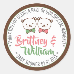 Cute Nostalgic Vintage Teddy Bear Baby Shower Tags