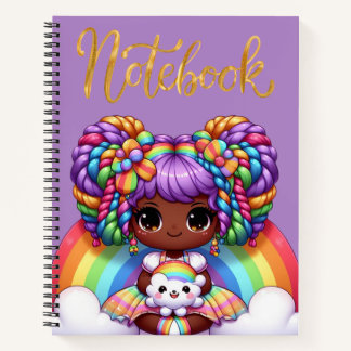 Cute notebook/Adorable Rainbow chibi girl Notebook