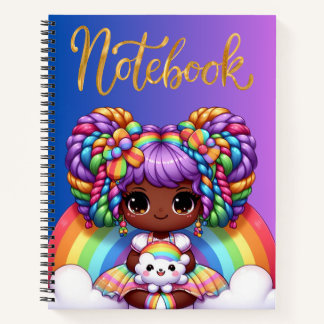 Cute notebook/Adorable Rainbow chibi girl Notebook