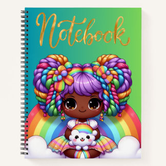 Cute notebook/Adorable Rainbow chibi girl Notebook