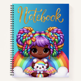 Cute notebook/Adorable Rainbow chibi girl  Notebook