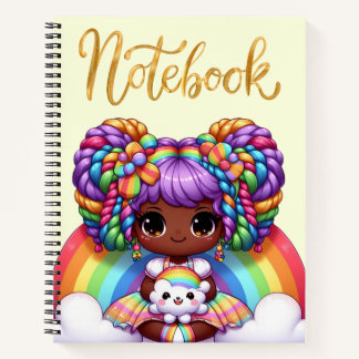 Cute notebook/Adorable Rainbow chibi girl Notebook