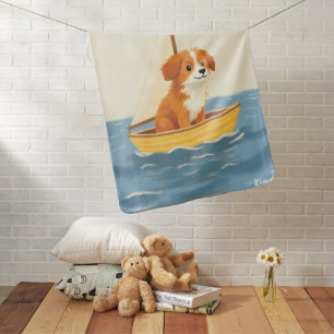Cute Nova Scotia Duck Tolling Retriever Puppy Sail Baby Blanket