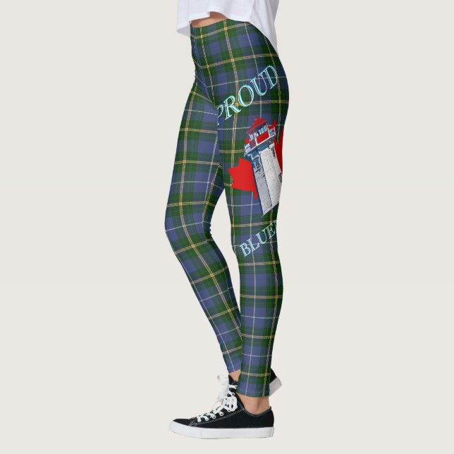 Cute Nova Scotia Lighthouse tartan all over custom Leggings (Left)