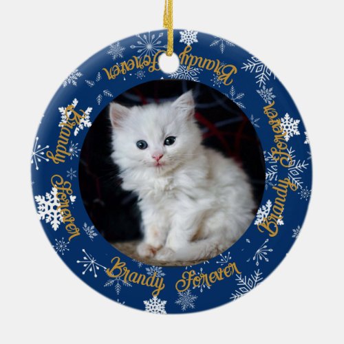 Cute Now and Then 2 Photo Pet Christmas Ornament