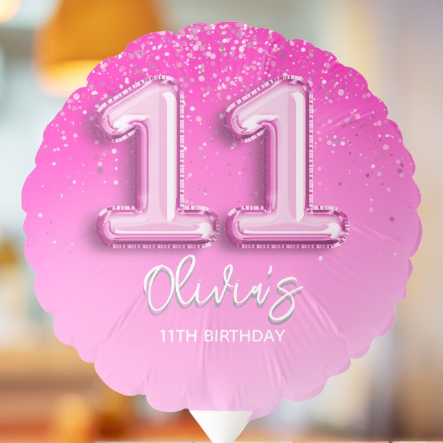 Cute Number 11 Balloon for Girl's Birthday (Creator Uploaded)