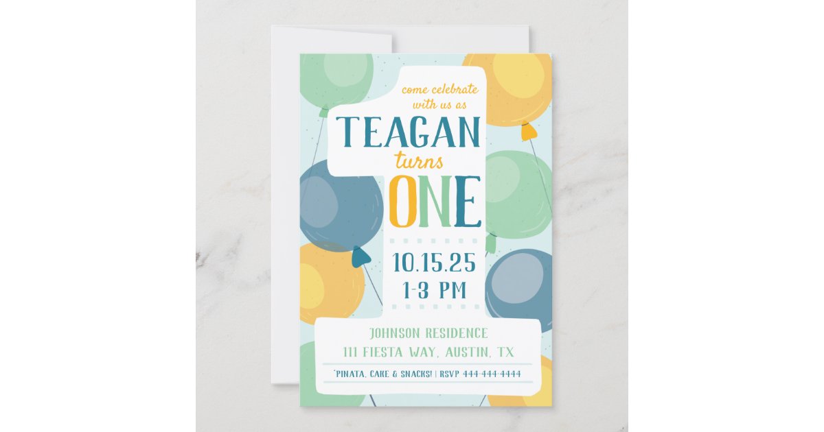 Cute Number 1 First Birthday Invitation | Zazzle