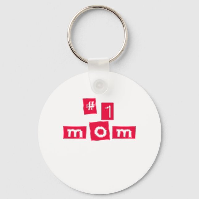 Cute, "Number 1 Mom" Keychain (Front)