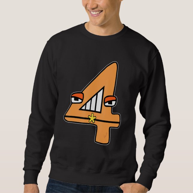 Cute Number Four Boys Matching Evil Number Lore Sweatshirt (Front)