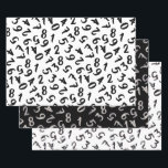 Cute Numbers Black White Grey Pattern Mathematics Wrapping Paper Sheets<br><div class="desc">This cute numbers pattern with subtle color combinations has been designed for math and numbers lovers. Check out our other tints in our collections on Zazzle!</div>