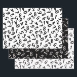 Cute Numbers Black White Grey Pattern Mathematics Wrapping Paper Sheets<br><div class="desc">This cute numbers pattern with subtle color combinations has been designed for math and numbers lovers. Check out our other tints in our collections on Zazzle!</div>