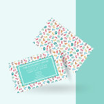 Cute Numbers Pattern - Substitute Teacher / Tutor Business Card<br><div class="desc">NewParkLane - Cute,  customizable,  business cards for (substitute) teachers or tutors,  with a cute colorful pattern of letters,  and a textframe for a name,  or custom text. 
All texts,  fonts and colors are easy to customize for personalized design.

Check out this collection for matching items!</div>