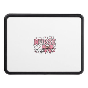 Cute Nurse Bow Heart Vector Shirt Design_1 Hitch Cover