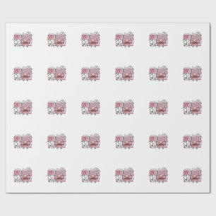 Cute Nurse Bow Heart Vector Shirt Design_1 Wrapping Paper