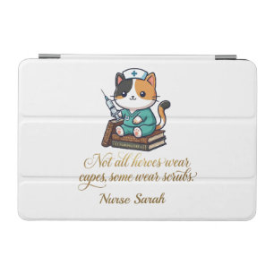 Cute Nurse Calico Cat Personalized iPad Mini Cover
