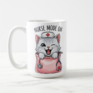 Cute Nurse Cat in Pocket Coffee Mug