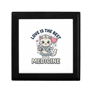 Cute Nurse Cat Love Is the Best Medicine Design_1 Gift Box