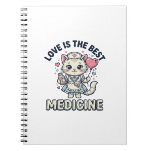 Cute Nurse Cat Love Is the Best Medicine Design_1 Notebook