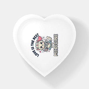 Cute Nurse Cat Love Is the Best Medicine Design_1 Paperweight