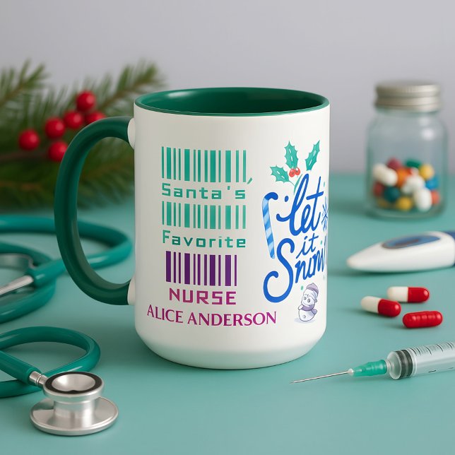 Cute Nurse Christmas Gift Custom Name For Her Mug (Creator Uploaded)
