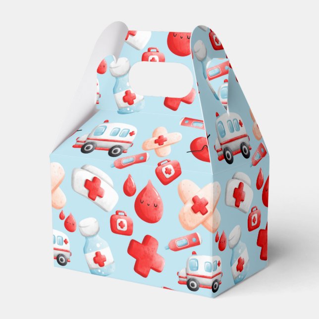 Cute Nurse, Doctor, Medical, Healthcare Themed  Favor Boxes (Front Side)