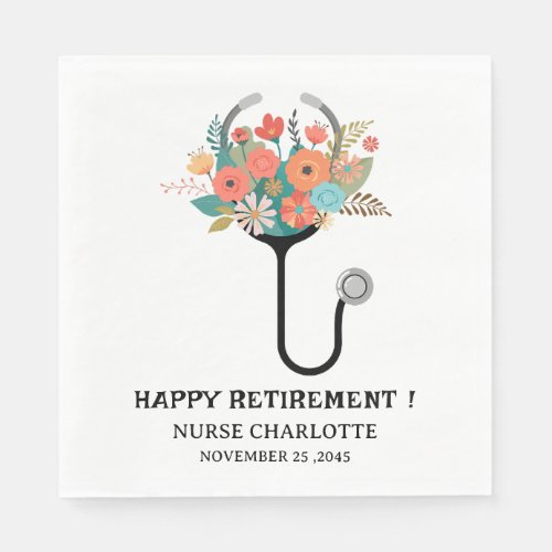 Cute Nurse Doctor Retirement Party Napkins