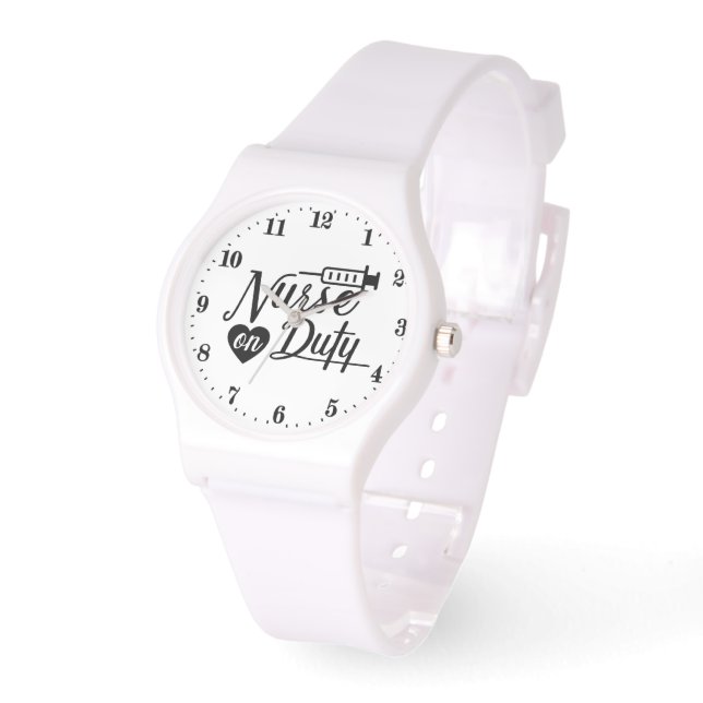 Cute Nurse duty word art Watch (Angle)