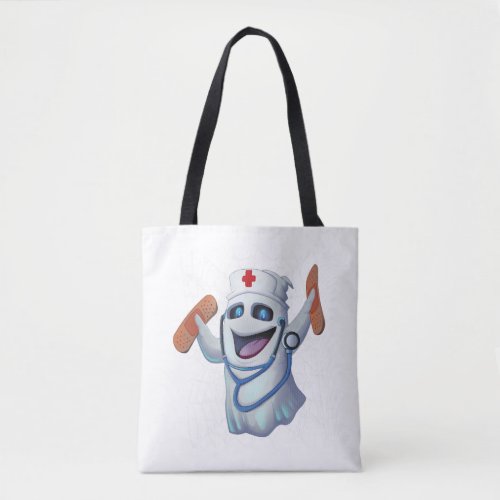 Cute Nurse Ghost Halloween Tote Bag