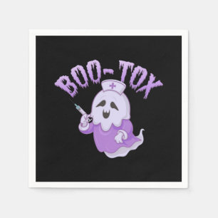 Cute Nurse Ghost with Botox Injection Funny Spooky Napkins