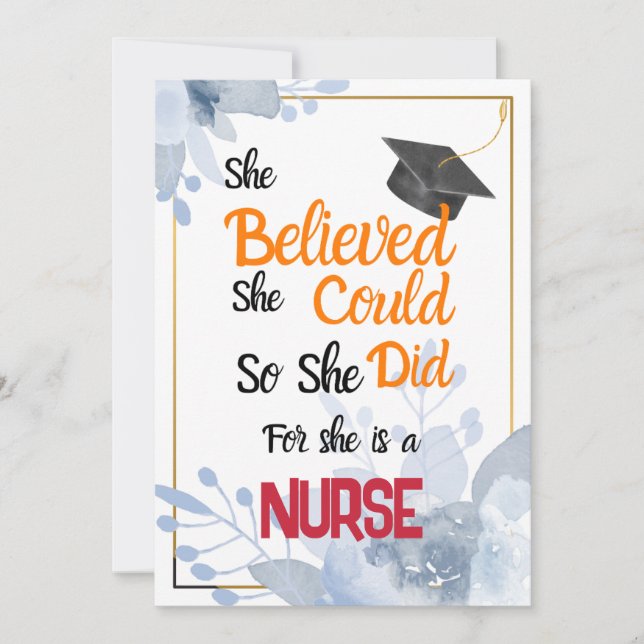 Cute Nurse Graduation Card Gifts, Lovely RN (Front)