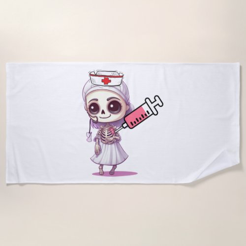 Cute nurse Halloween T_shirt   Beach Towel