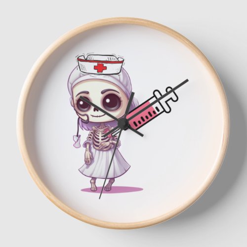 Cute nurse Halloween T_shirt   Clock