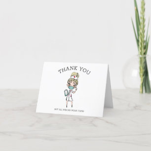 Cute Nurse Health Professional Doctor Letterpress Thank You Card