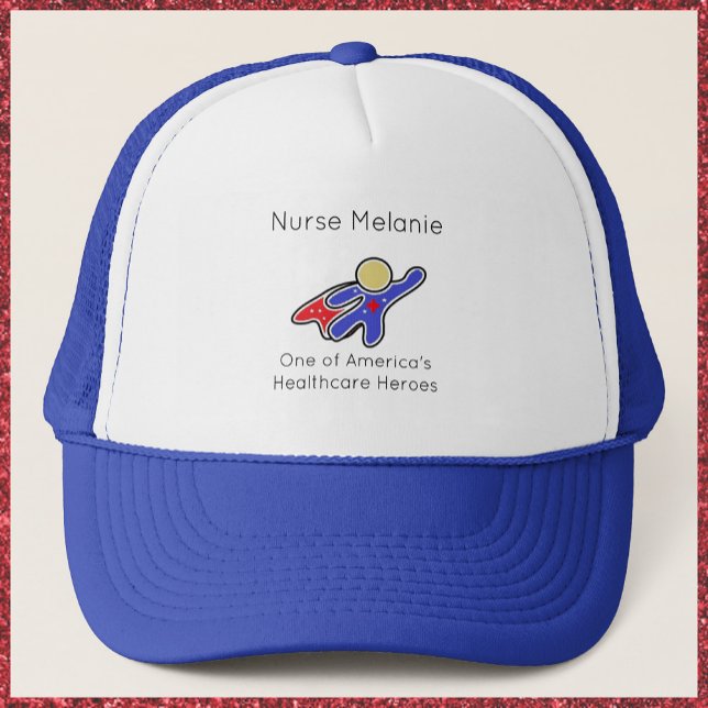 Cute Nurse Healthcare Superhero Trucker Hat (Creator Uploaded)
